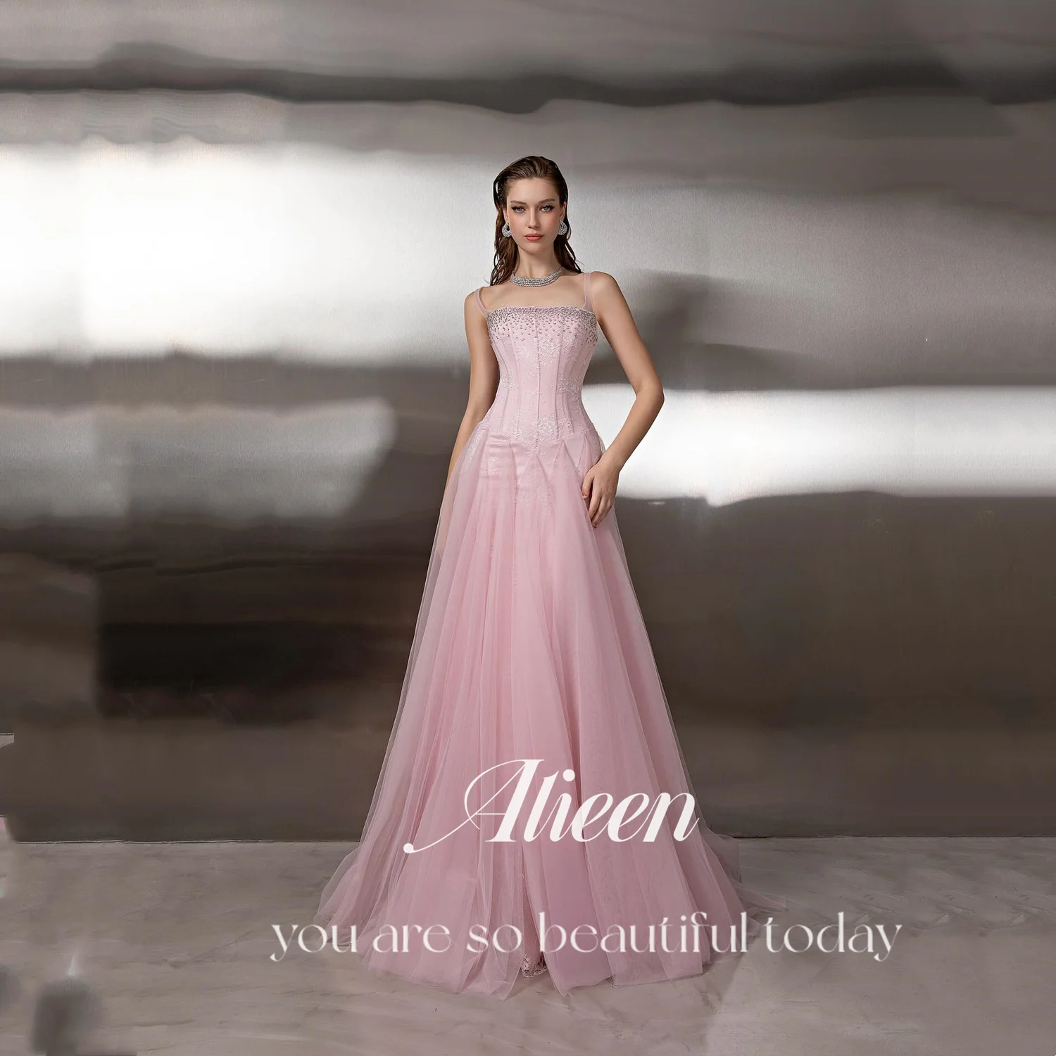 

Aileen Платья по индивидуальному заказу Гала-свадебное платье Женское вечернее платье Элегантные вечерние платья 2025 Ручные халаты De Soirée Розовый трапециевидной формы