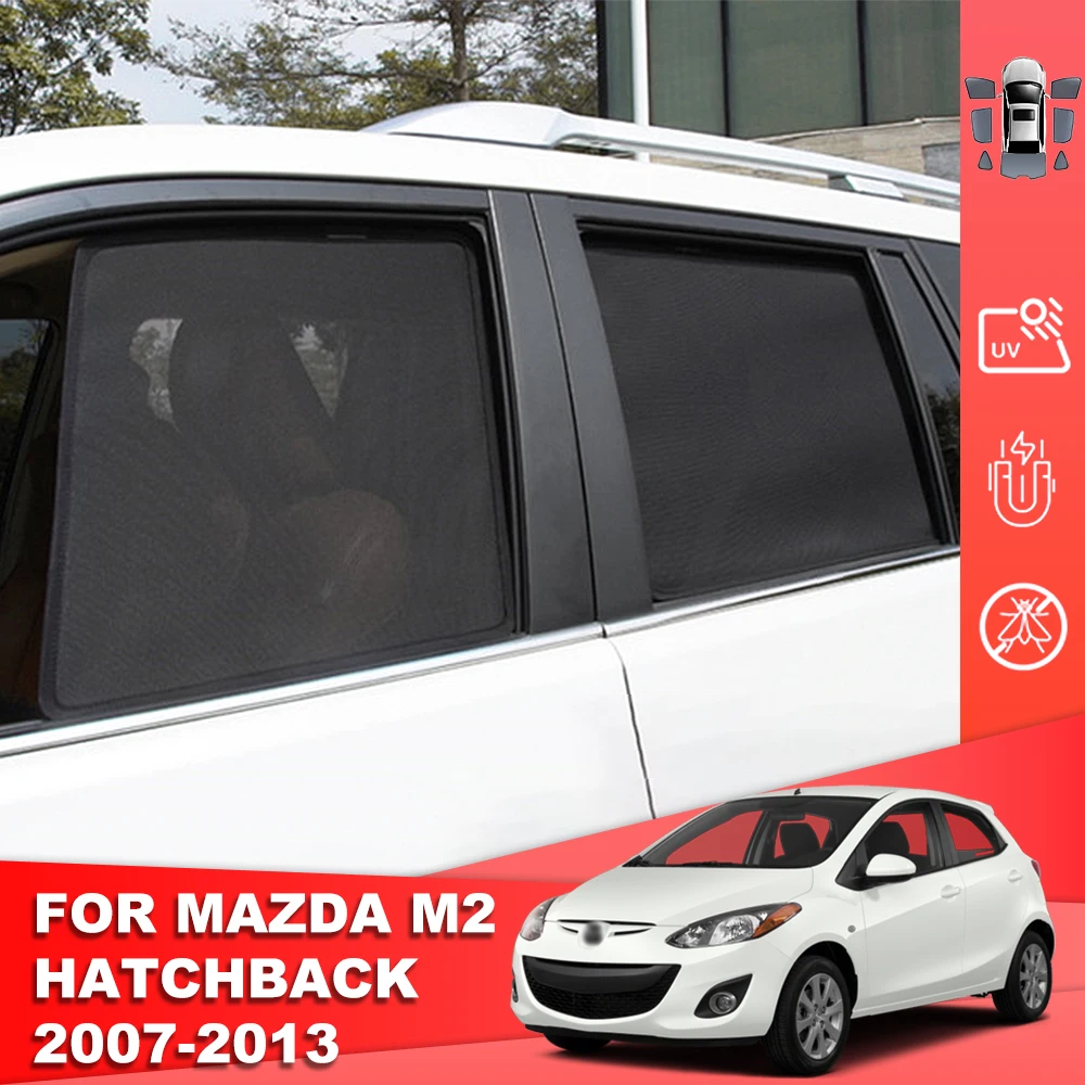 

For Mazda 2 Demio DE Hatchback 2007-2014 Magnetic Car Sunshade Shield Front Windshield Curtain Rear Side Baby Window Sun Shade