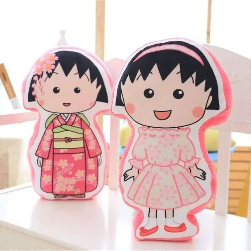 50Cm Large Size Chibi Maruko Chan Japanese Kimono Character Hug Pillow Girl Office Backrests Home Sofas Decorative Dolls Toys