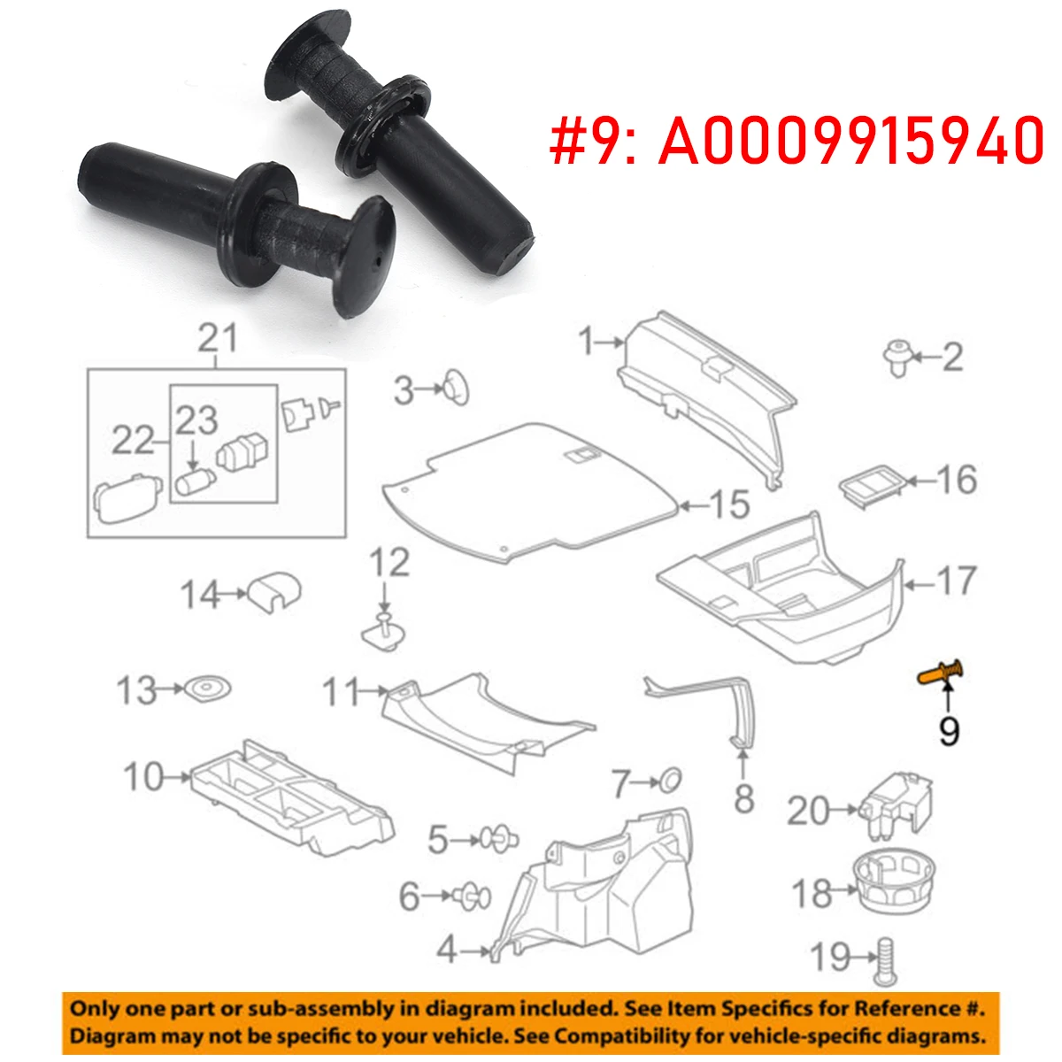 10X Car portellone fodera bagagliaio bagagliaio tappeto coperchio Trim pannello Clip per Mercedes Benz classe E W211 classe C W204 muslimate