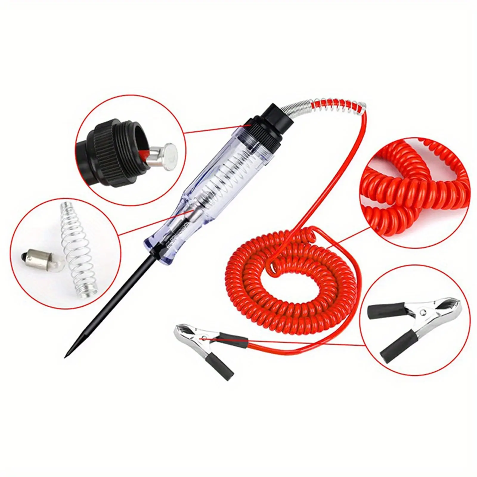 Car Truck Voltage Circuit Tester Auto 6V 24V Tools Car Diagnostic Probe Test Pen Light Bulb Electric Measuring Pen Tools
