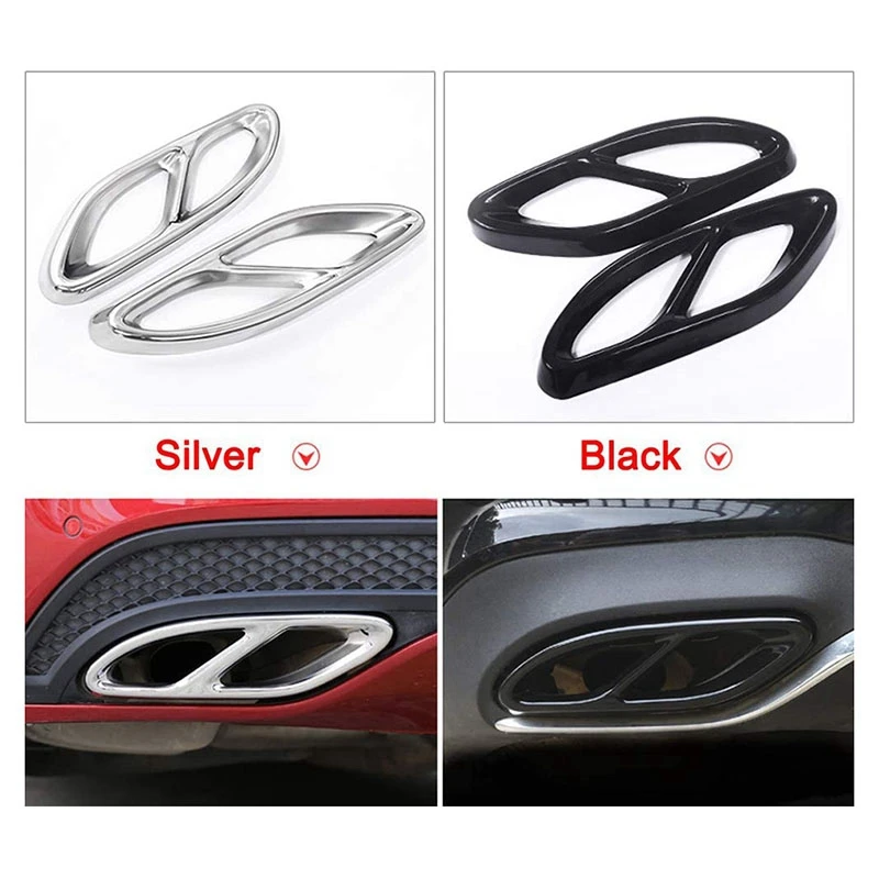 Car Tail Throat Exhaust Trim Frame Four Exhaust Hole Covers For Mercedes-Benz A-Class W177 A220 A250 2019-2021