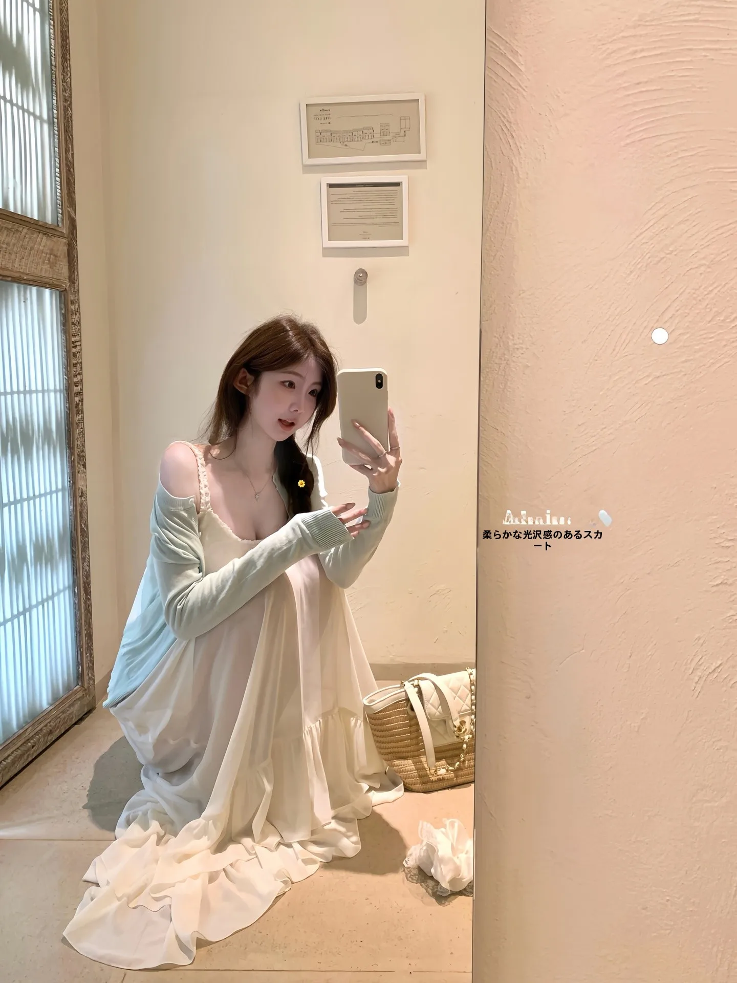 

Elegant Alice Double Layered Half Skirt Women's Spring Summer Fairy Style Chiffon A-line Long Skirt Breathable Skin-friendly