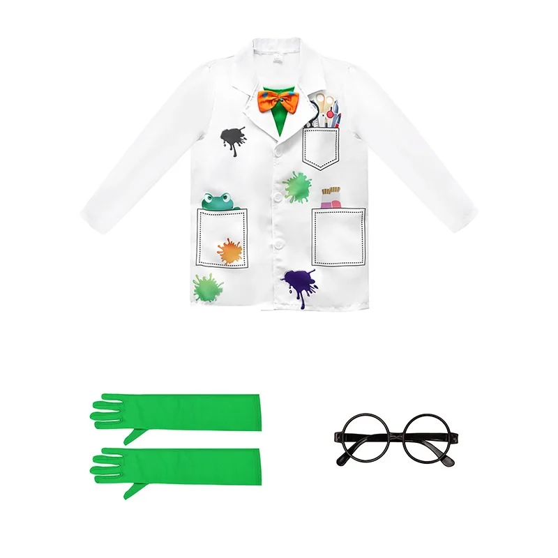 Scientist For Enfant Dress Up Role Play Dresses Up Set Lab Coat Niño Scientists Fantasia Stage Performance Cosplay Fancy Costume