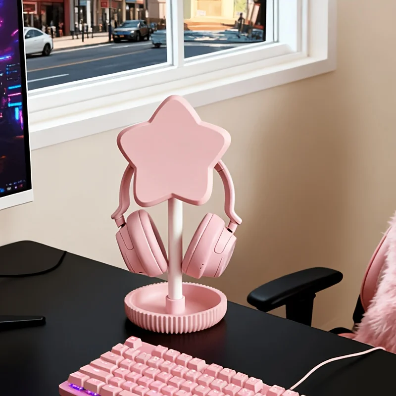 1pc Fashionable 3D Printed Headphone Stand with Stable Base,gaming Headset Stand,Minimalist Desk Accessories for Gamer Office image 3