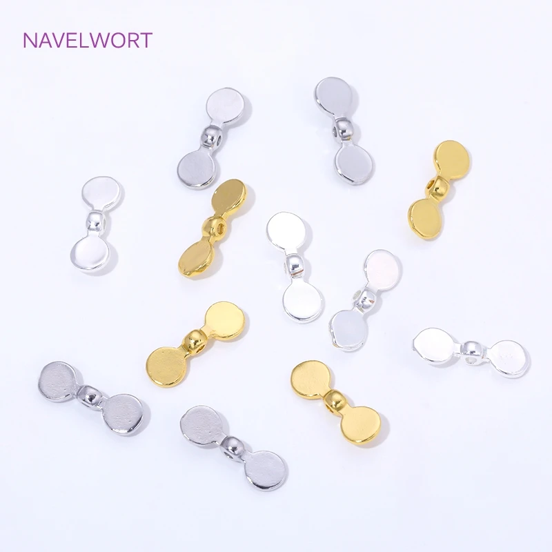 18K Gold Plated Smooth Round Beads Separator,Brass Irregular Spacer Beads For Jewelry Making,DIY Bracelet Beading Accessories