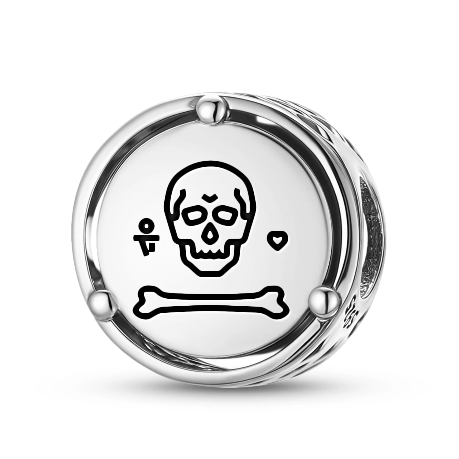 

925 Sterling Silver Jolly Roger Pirate Flags Stede Bonnet Charm Fit Original Bracelet Diy Jewelry Accessories Family Bead