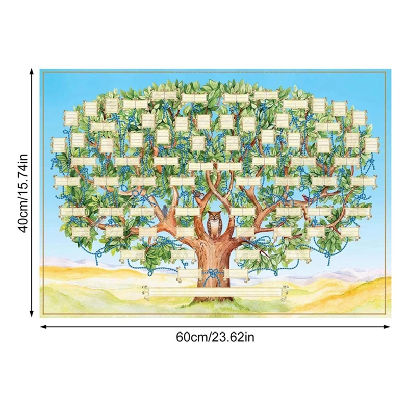 Top-Family Tree Diagram To Fill In Wall Hanging Generation Genealogy History Chart Progress Family History Hanging Decor