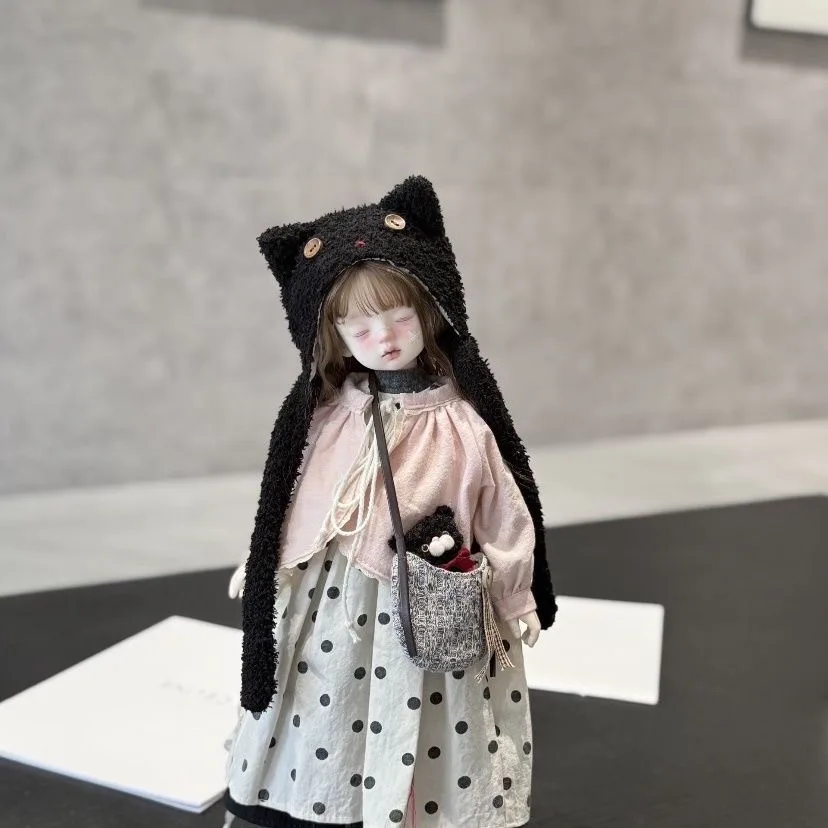 

BJD doll clothes suitable for 1/6 size Cute retro polka dot skirt clothing set doll accessories (4 points)