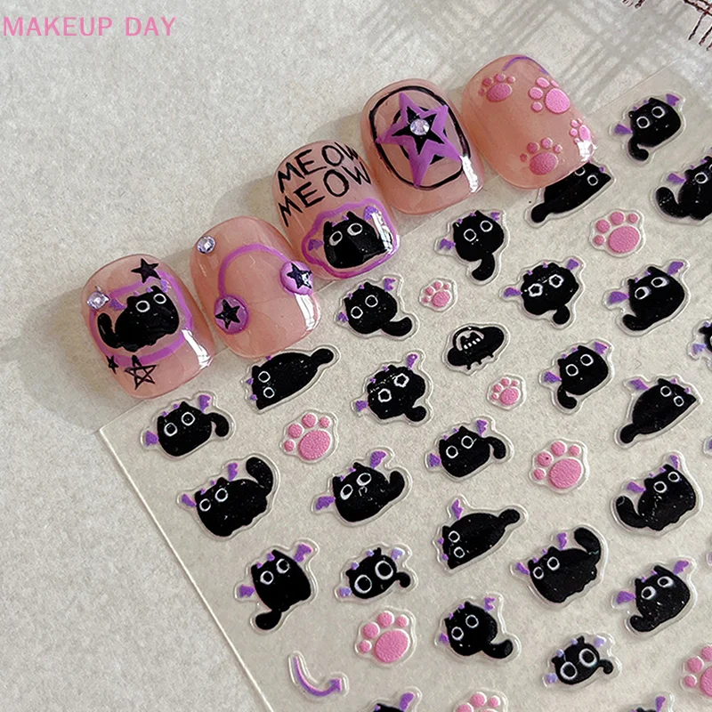 Cartoon Cute Cat Nail Stickers Nail Art Supplies Kawaii Nail Art Stickers Fashion Nail Art Decoration Stickers Manicure Decals