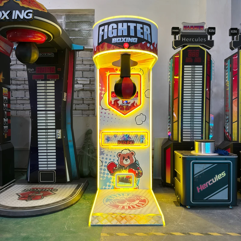 Wholesale Coin/Bill Operated Metal & Acrylic Board Kids Boxing Punching Simulator Arcade Machine 1 Player Indoor Game Customized