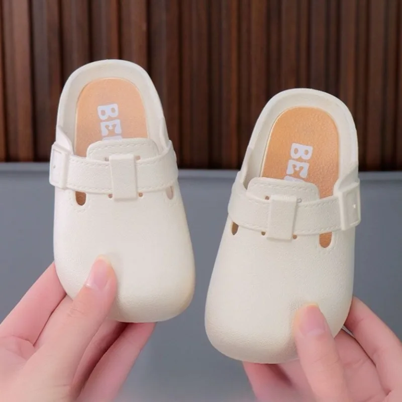 Summer Girls Outdoor Cute Princess Non-Slip Soft Sole Closed Toe Slip-On Mules Slippers