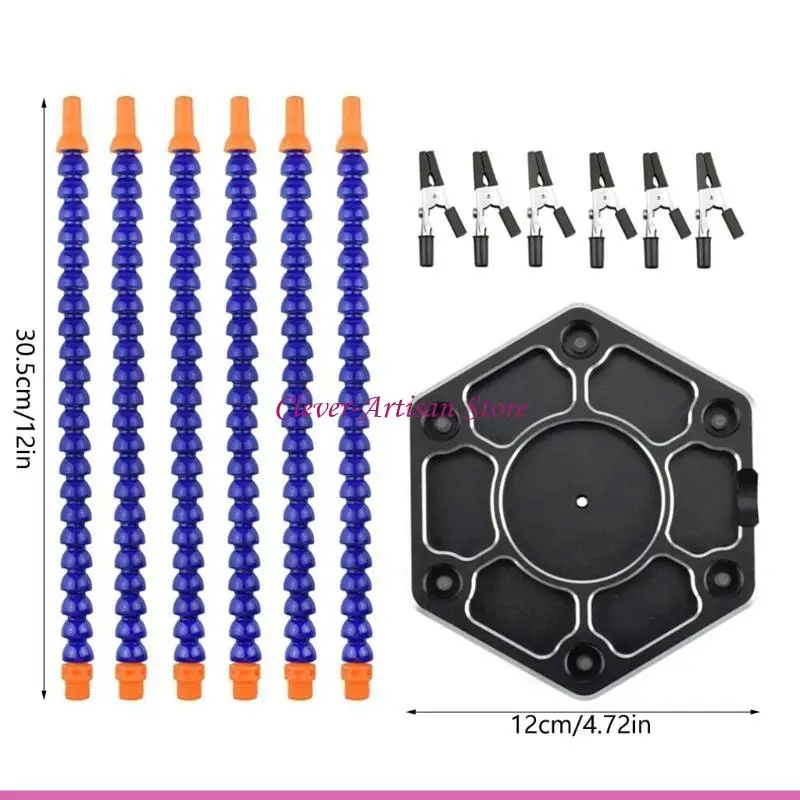 محطة لحام E06B مع ستة أذرع مرنة وقاعدة معدنية أداة لحام 6 لحام