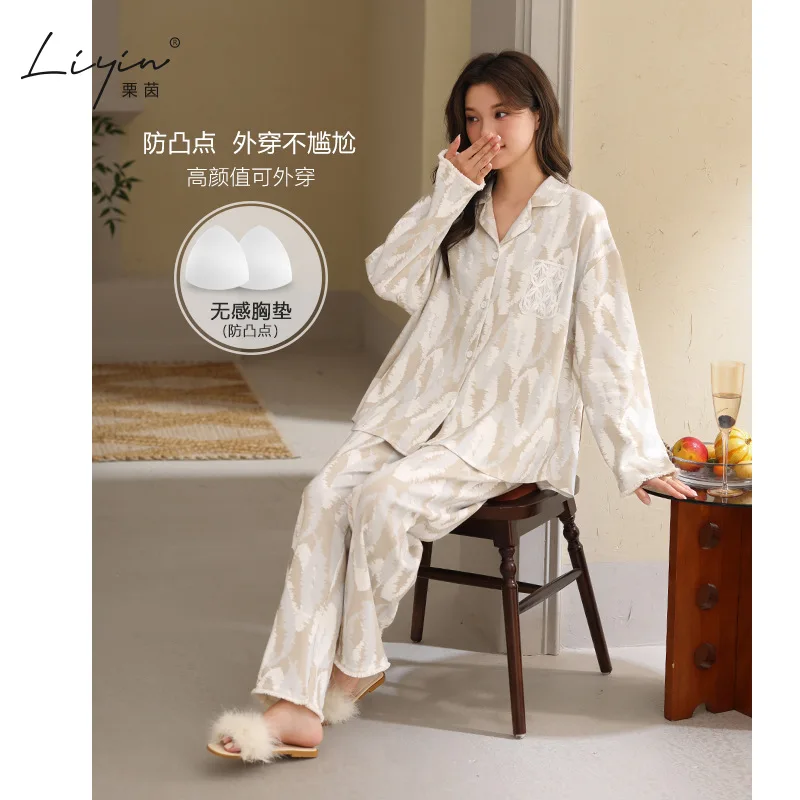 

Пижамный комплект из хлопка с решеткой. Женский пижамный комплект. Женские теплые зимние пижамы. Модная домашняя одежда. Пижамы. Милый и мягкий пижамный комплект.