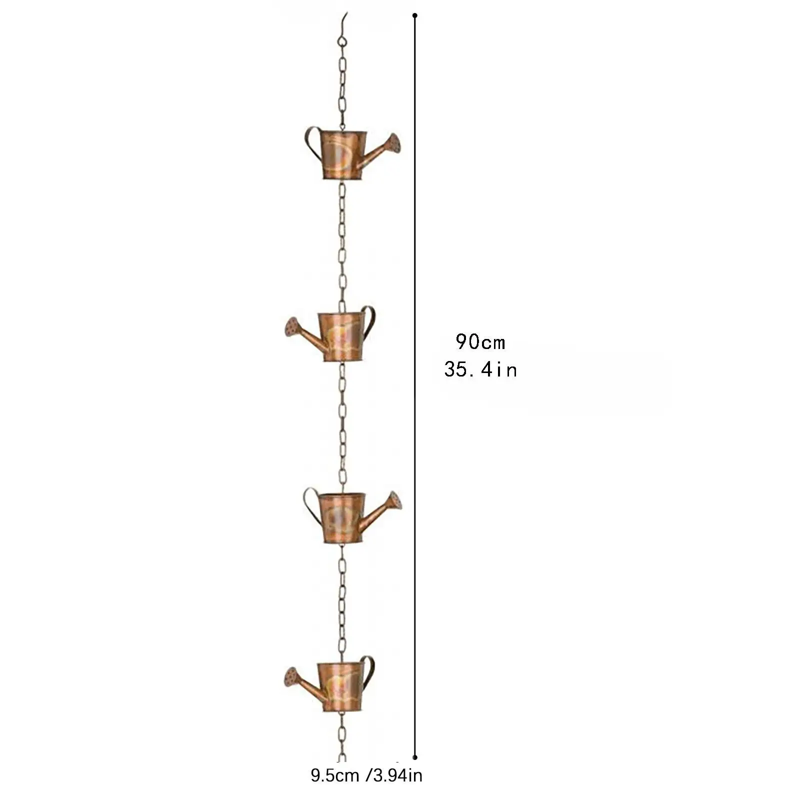 Rain Gutter Chain Iron Cup Water Pouring Chimes Home Decor Collector for Garden Roofs Awning