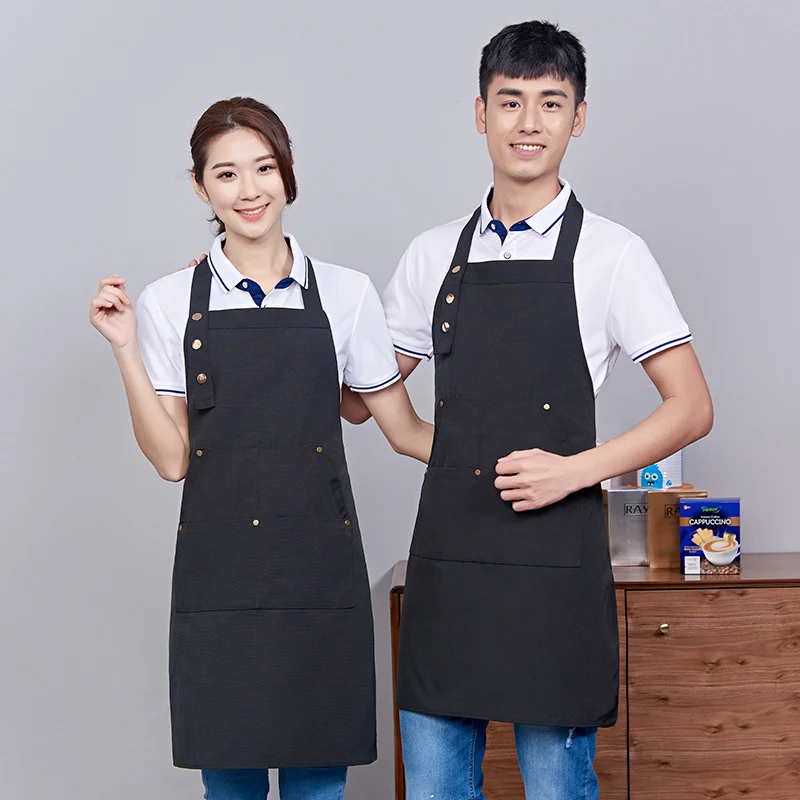 Men\'s And Women\'s Models Hanging Neck Apron Customized LOGO Anti-fouling And Dirty Waiter Clothes Supermarket Promoters Apron