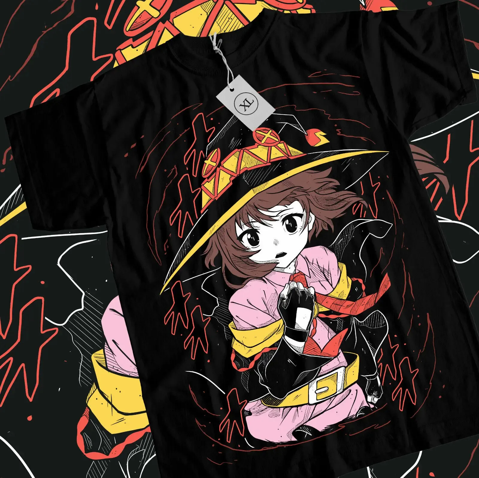 Konosuba Megumin T-Shirt Waifu Kawaii Anime Japanese Unisex Black Short sleeve