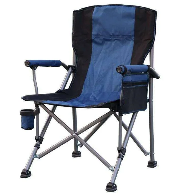 Horseshoe Chair Outdoor Camping All-terrain Folding Iron Metal Oxford Fabric Portable Installation-free Leisure Cup Holder
