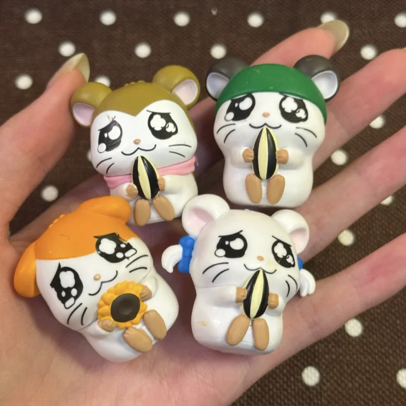 Bandai Namco Gashapon Hamtaro Vol 02 Sunflower Seed Holding Hamster Figurine Collectible Desktop Display Ornament
