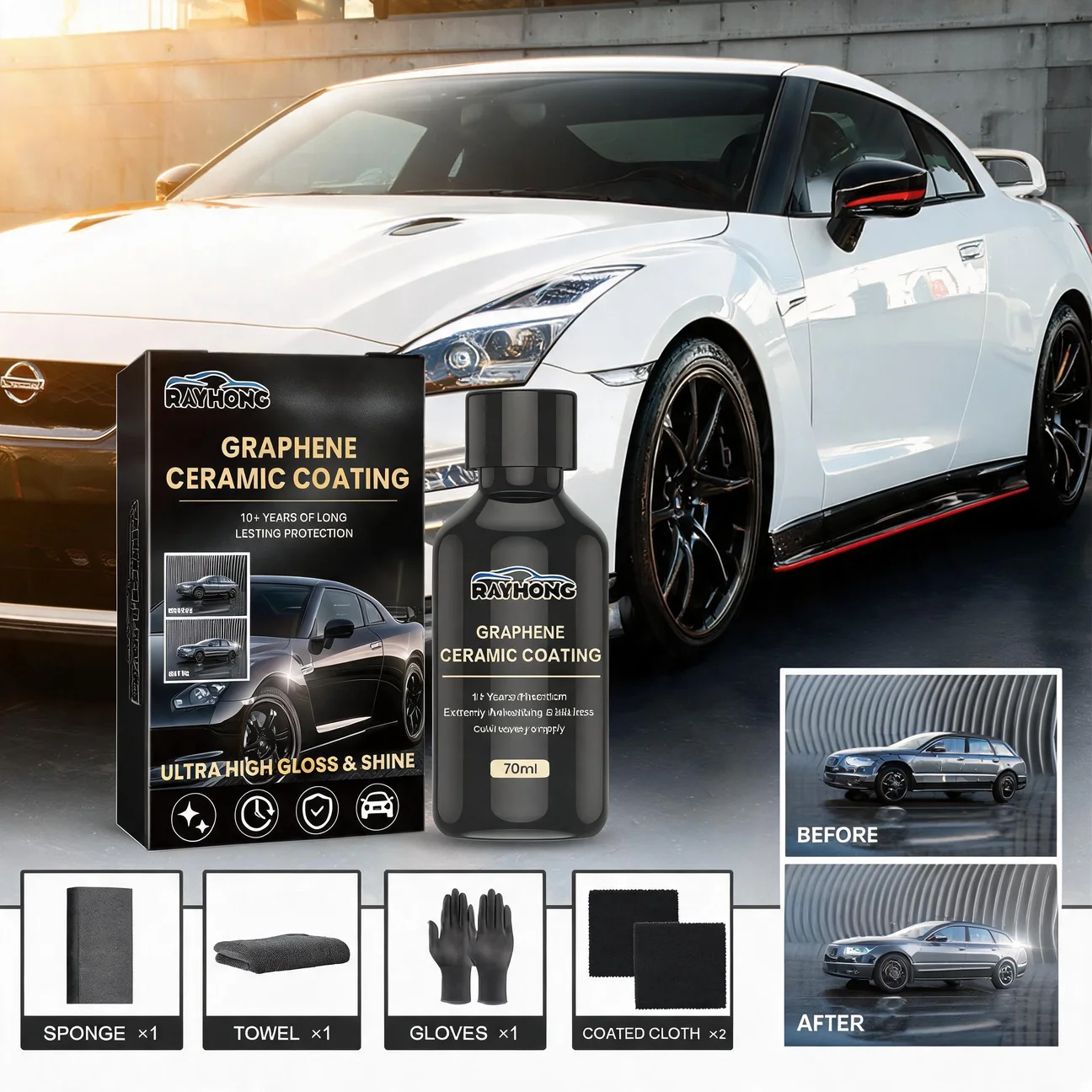 Nano Liquid Coating - 1-5PCS Paint Protection Liquid UV Glow