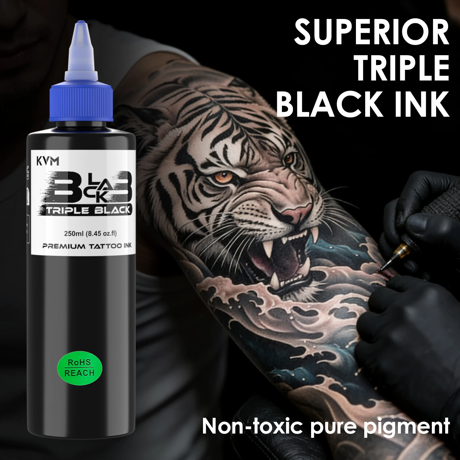 

1Pcs 8oz Black Tattoo Ink Pigment Professional Permanent Body Art Paint Tattoo Accessories Rich Color for Artists & Beginners