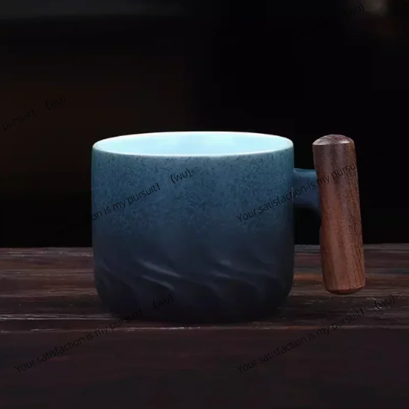 Creative Handmade Exquisite Coffee Cups, Vintage Wooden Handle Coffee Cups, Mugs, Beverage Cups, Kitchen Dining and Bar