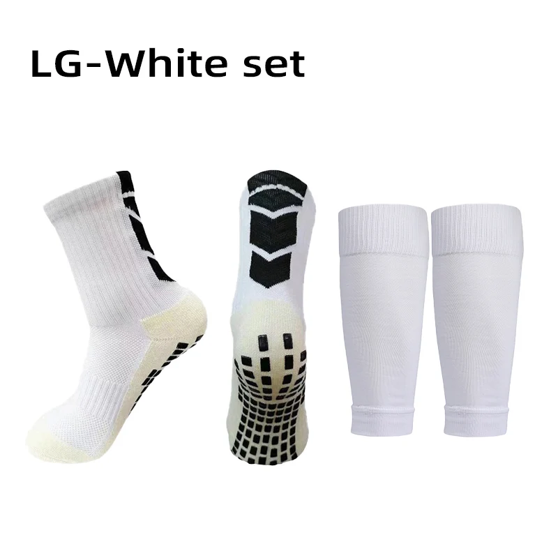 A Set Hight Elasticity Football Shin Guards Adults Kids Sports Legging Cover Outdoor Protection Gear Nop Slip Soccer Socks