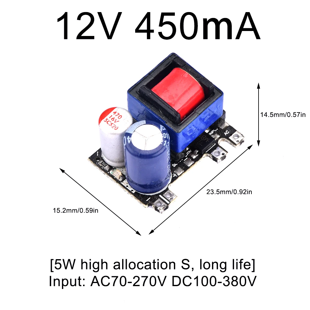 AC-DC 5V 700mA 12V 450mA 9V 500mA 3.5W Precision Buck Converter AC 220V to 5V DC Step down Transformer Power Supply Module