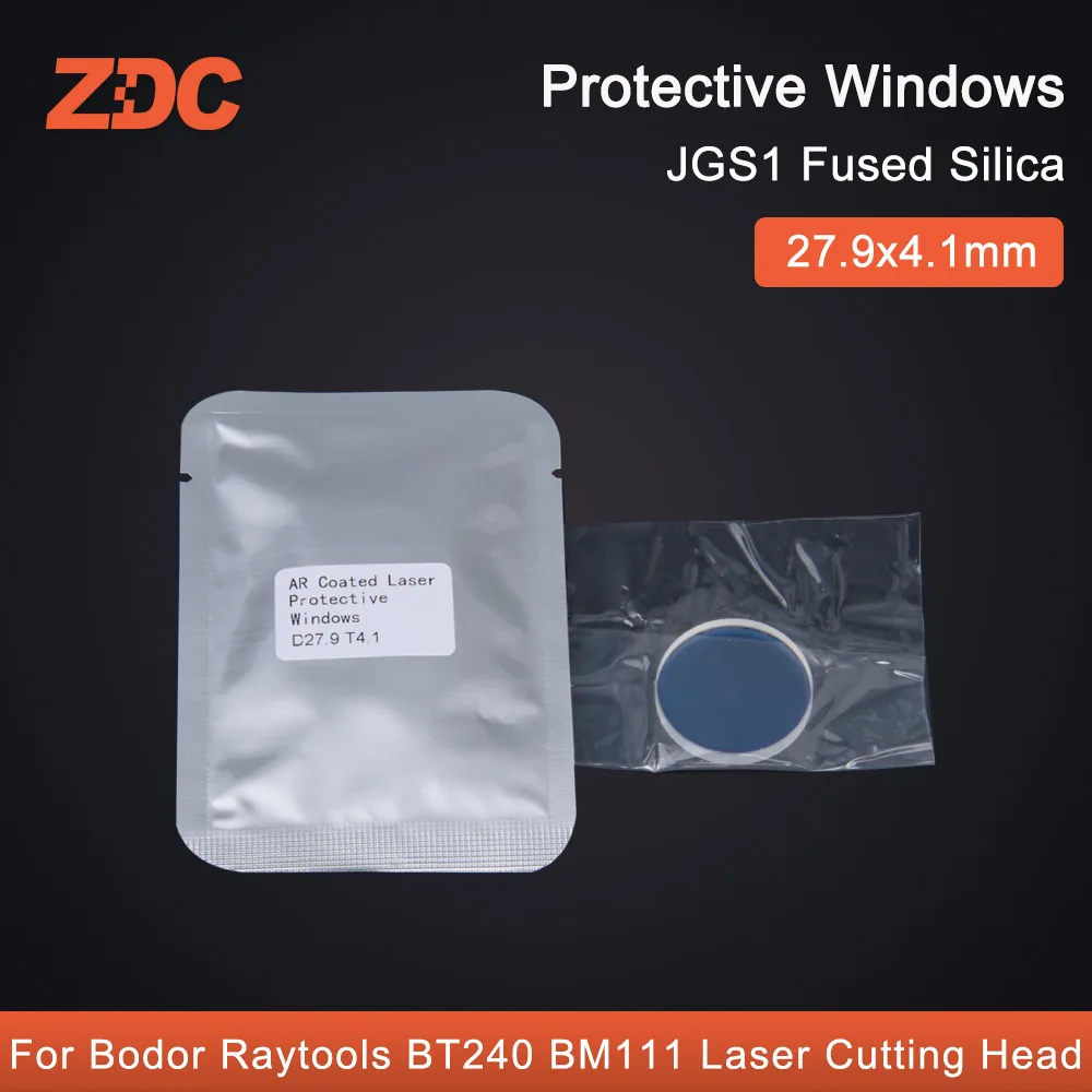 Zdc 100 Peças Lote Fibra Lente Laser Janelas de Proteção 27.9×4.1 Fibra Laser Wsx Precitec Raytools Bodor Bt220 Bt240 Bm111 Cabeça Laser