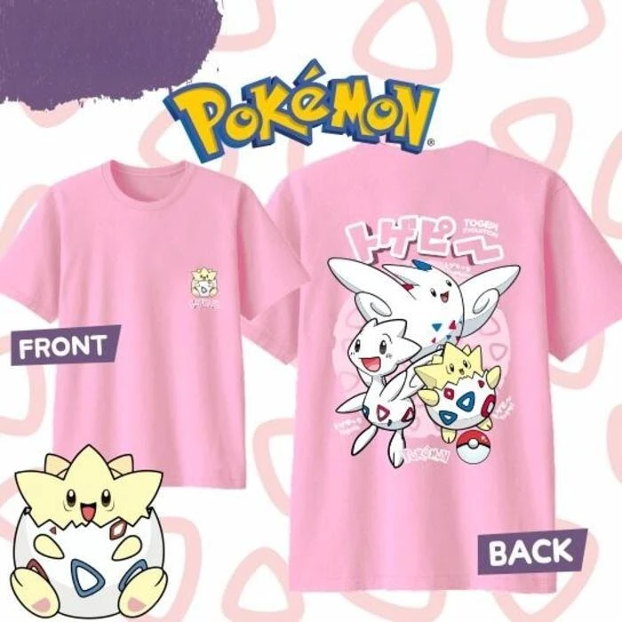 Anime Pokémon Togepi Evolution Printed Cotton T-shirt Summer Men's and Women's Harajuku Clothing Fashion Casual T-shirt 2026 New