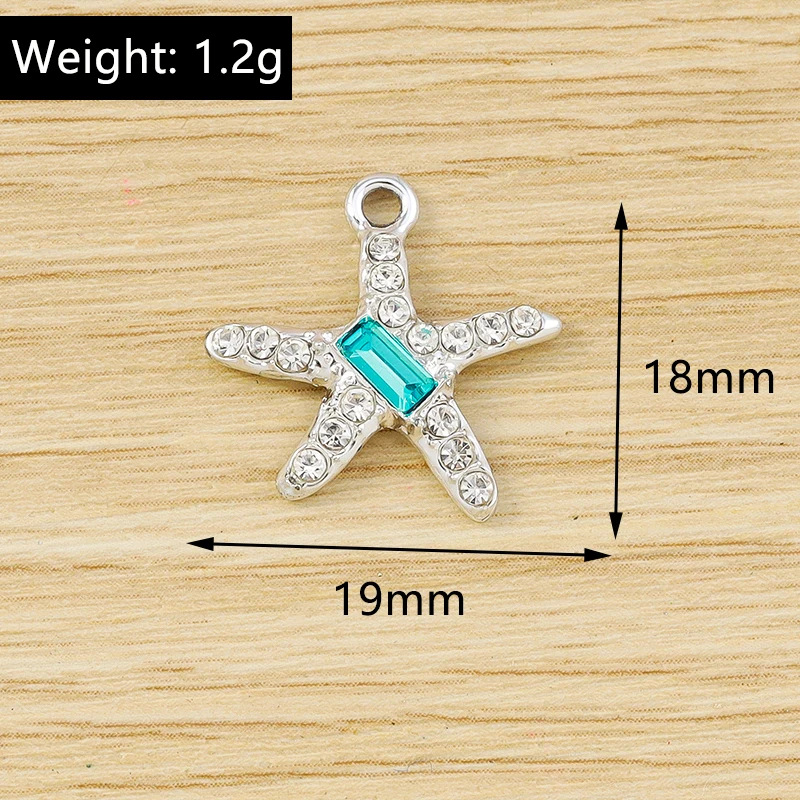 10 Stück gemischte niedliche Kristall-Seestern-Muschel-Fischschwanz-Anhänger für die Schmuckherstellung von Ohrringen, Halsketten, Armbändern, DIY-Bastelarbeiten und Geschenken – Detail 9