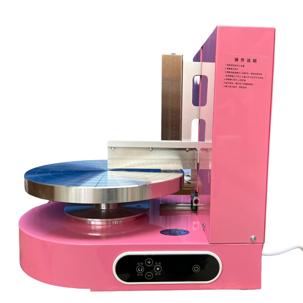 Automatische Geburtstagskuchen-Glättungsbeschichtungsmaschine für Kuchen, Verputzen, Creme, Dekoration, Spreizer, Füllmaschine, 4–12 Zoll