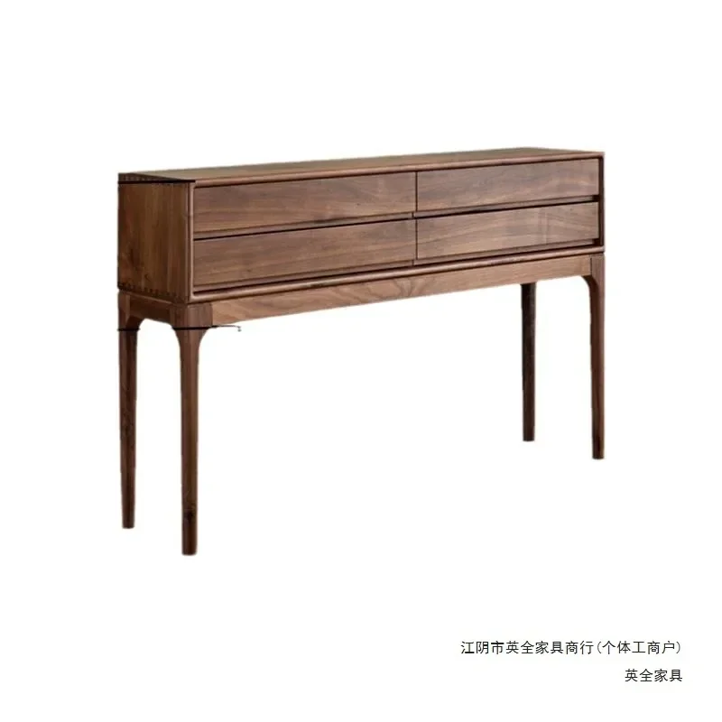 DSA black walnut porch cabinet Solid wood porch table, counter case, foyer side cabinet Nordic high-footed locker