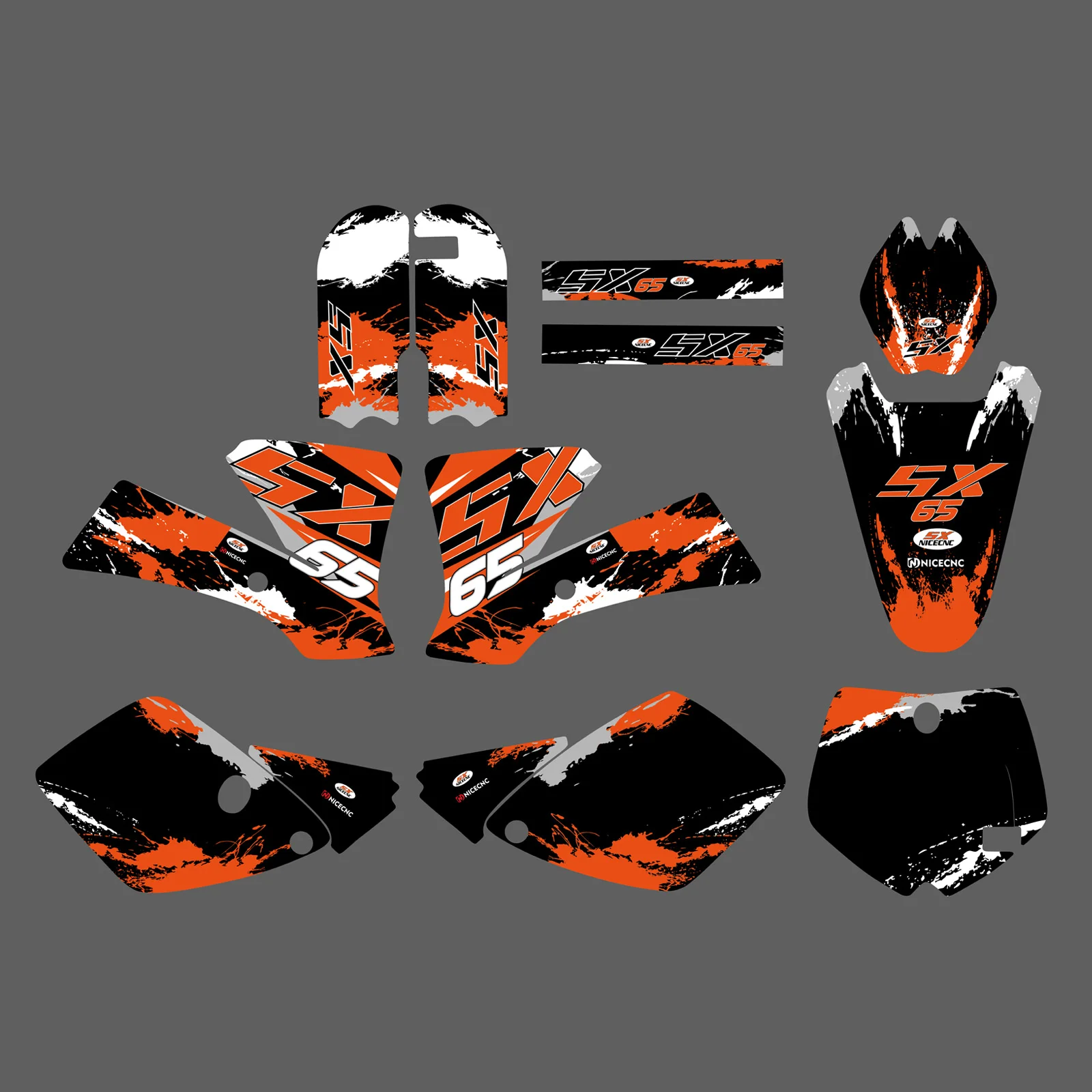 NICECNC For KTM SX65 SX 65 2002 2003 2004 2005 2006 2007 2008 Motorcycle Fairing Graphics Background Decals Sticker Customize