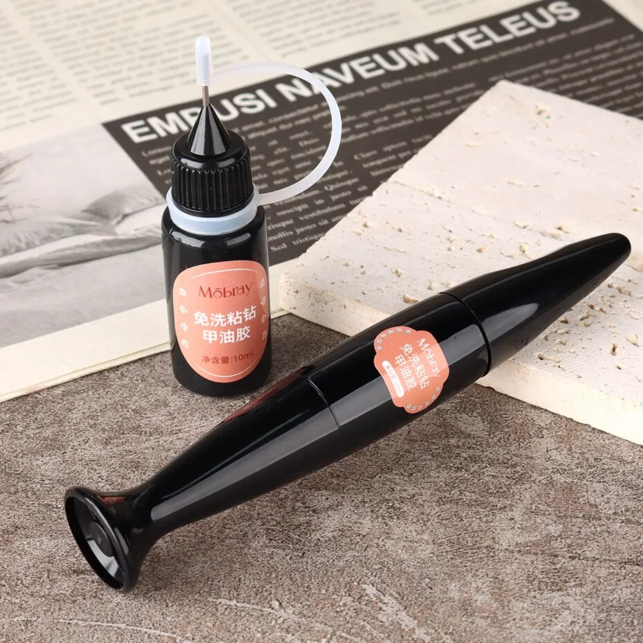 10ml No Wipe Nail Glue strass Gel adesivo Top Coat smalto Gel per decorazioni di gioielli per Nail Art Soak Off UV LED Gel vernice