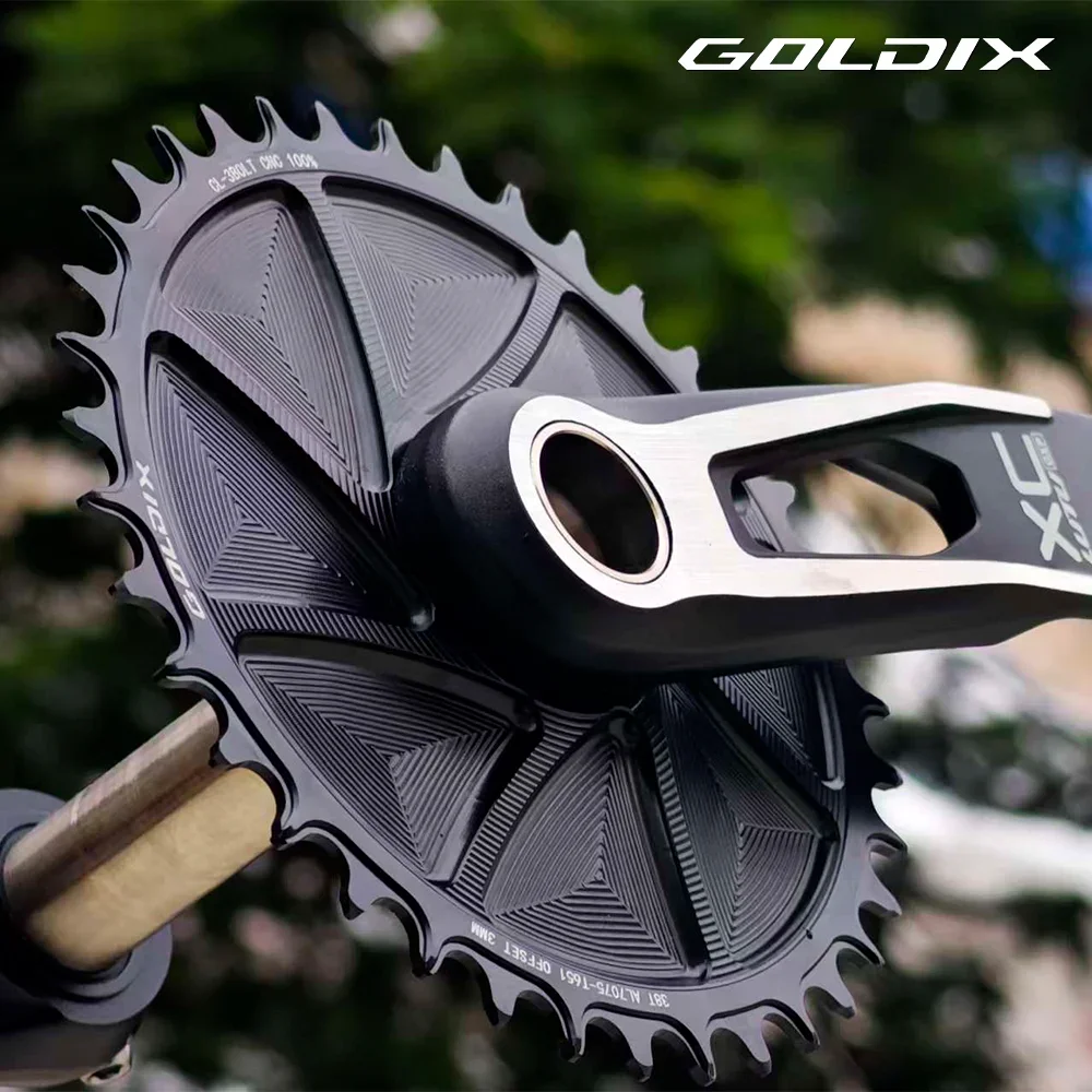 

GOLDIX 3-Bolt Bicycle Chainring Wide and Narrow Teeth AERO Chainring CNC Hollow Cutting Machining for SRAM 3Bolt Crankset