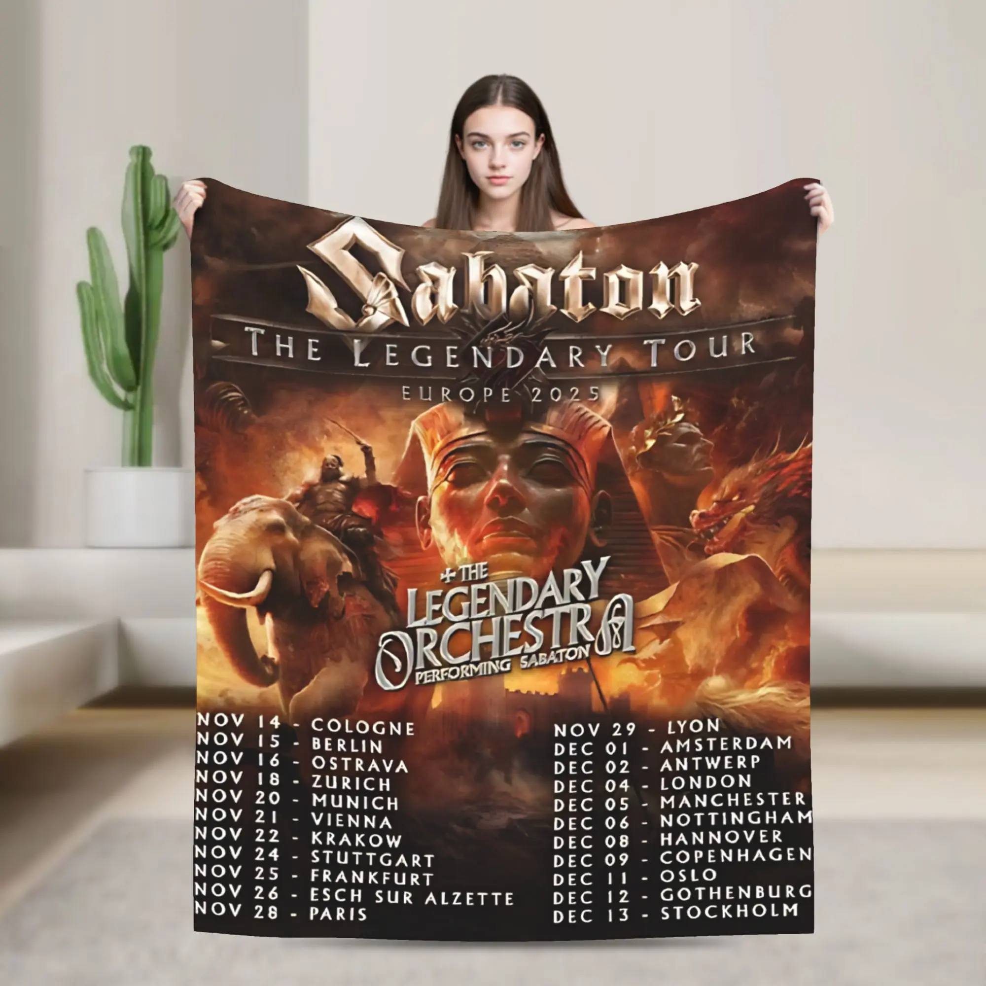 ليجندز جولة أسطورية 2026 Sabatones Merch بطانية دافئة مريحة رقيق رمي البطانيات للسرير أحجام متعددة رميات وبطانيات #1