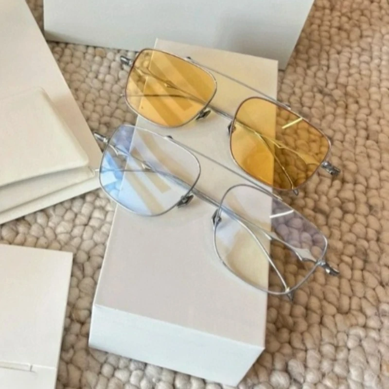 

New Korea DESIGNER Fashion Titanium Frame Gm Eyeglasses Men Women Prescription Reading Glasses Anti Blue Light Eyewear