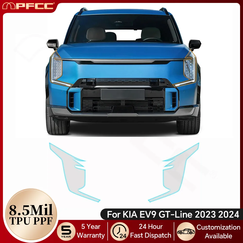 

For KIA EV9 GT-Line 2023 2024 Car Headlight Rearview B C Pillar TPU Paint Protection Film Precut PPF Kit Anti-scratch Resistant