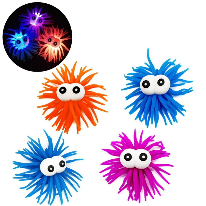 Funny Eye Yo-Yo Glowing Sea Urchin Fur Ball Decompression Toy Easter Egg Stuffing