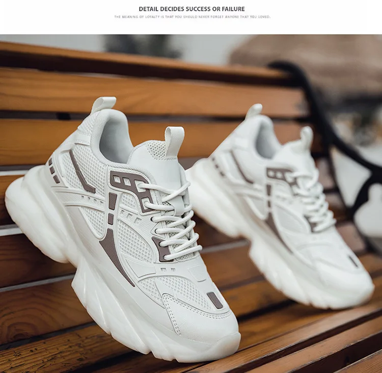 Herren-Freizeitschuhe mit atmungsaktivem Mesh-Design, dicker Sohle, Herren-Sportschuhe, trendige „Dad Shoes“ mit unsichtbarer Erhöhung um 6–10 cm. – Detail 16