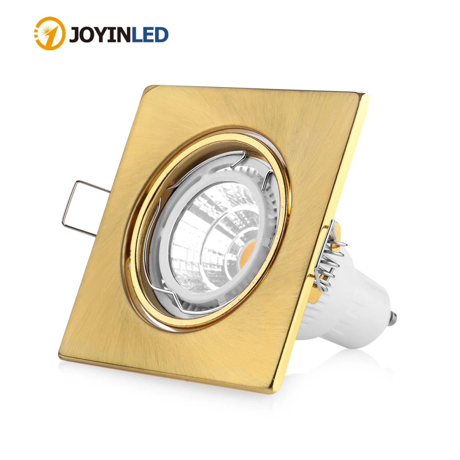 Modern Square Golden Recessed Spotlight Mounting Frame MR16 GU10 Socket Adjustable Ceiling Fitting Hole Lamp Lighting Fixture