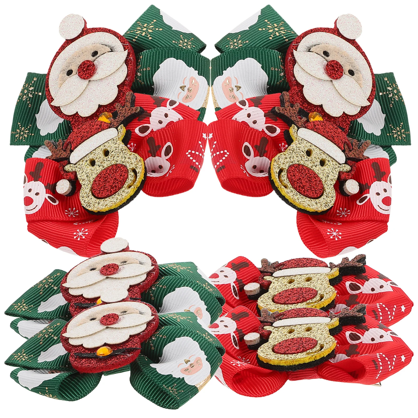 

8Pcs Christmas Hairpins for Girls Glitter Hair Clips Holiday Kids Accessories Festive Hair Bows for Children Party Celebration