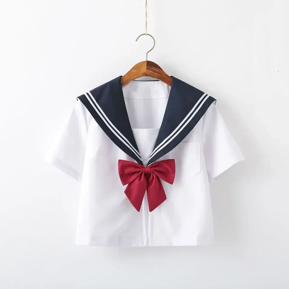 Uniforme da ragazza della scuola giapponese JK Black Sailor Basic Cartoon Navy Set di uniformi da marinaio Costume blu scuro Uniforme da ragazza per donna