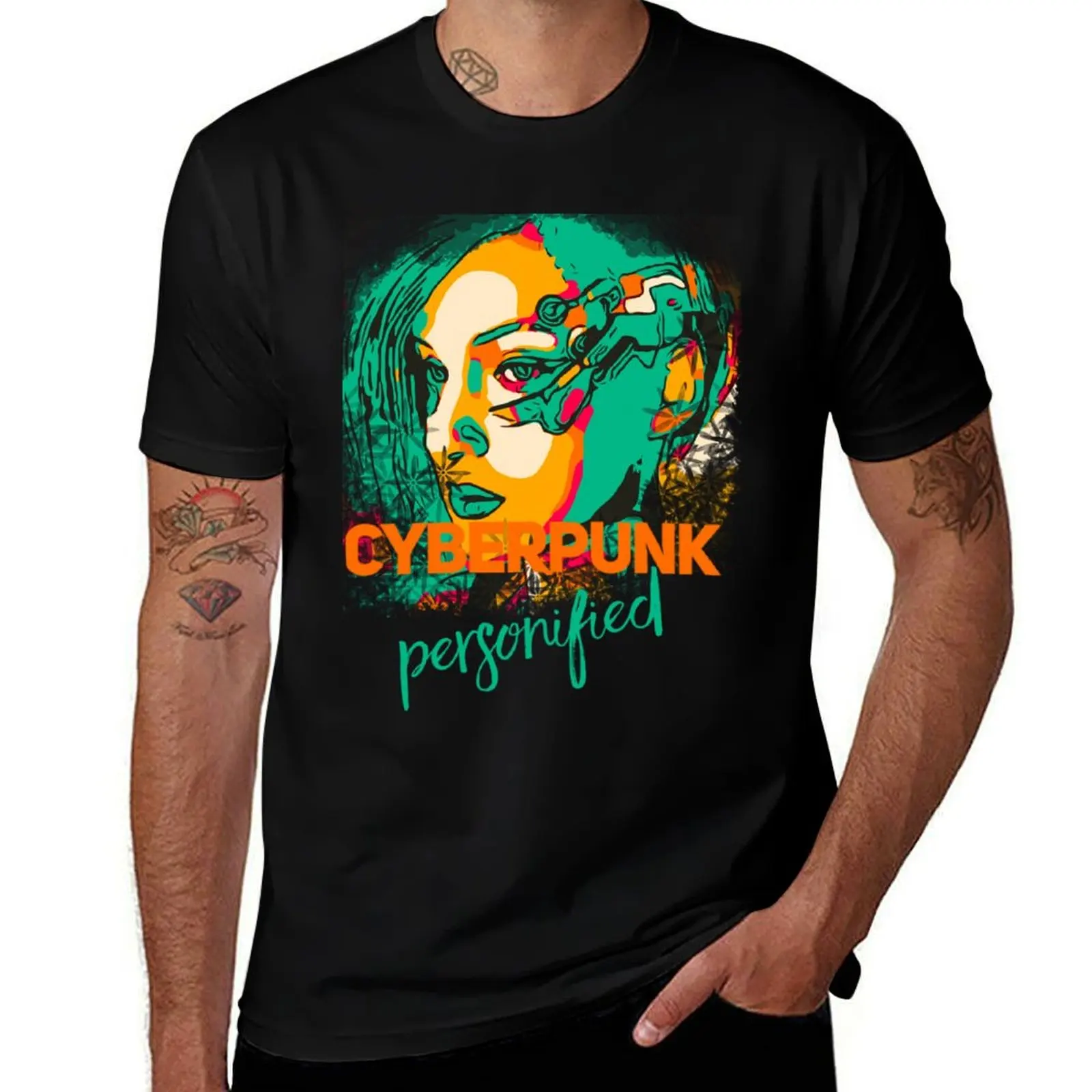

Cyberpunk Personified T-Shirt anime stuff croswit shirt man graphic tee shirt anime figures men t shirts