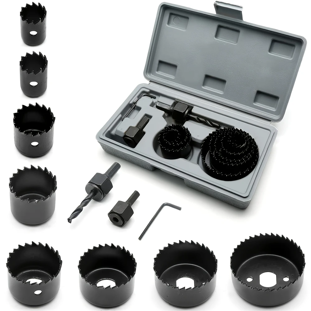 11pcs/set, Woodworking Hole Saw Kit, 19mm-64mm(3/4