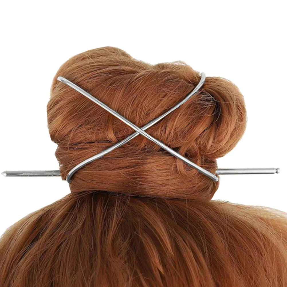 

2 Pcs Metal Hairpin Bun Pins for Maker Shape Accessories Girls Little Dense Women's