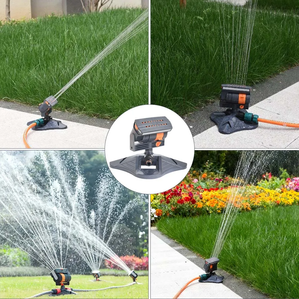 New Automatic Garden Sprinkler Adjustable Large Coverage Lawn Sprinkler 4 Mode 16 Holes Lawn Sprinkler For Outdoor Yard Garden