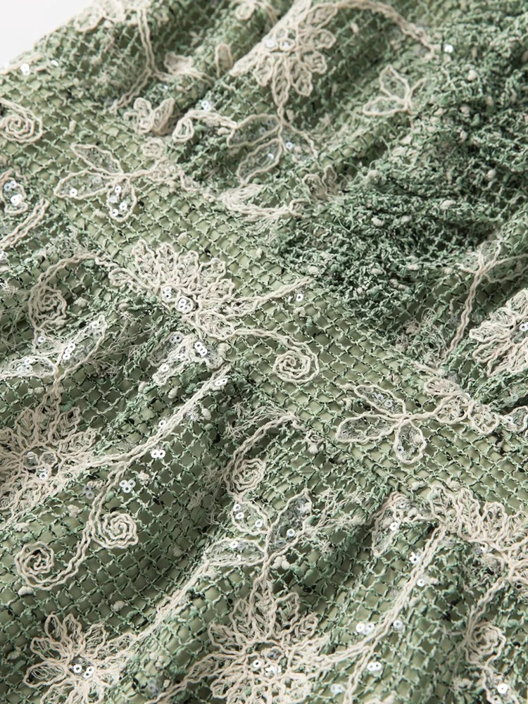 DSXDFACAIRIJ vrouwen V-hals Mouwloos Pailletten Borduren hol Jurk Vintage Party Lange Zomer Mode Vrouwelijke