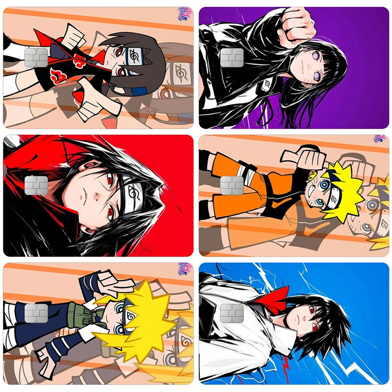 Pegatinas de Naruto: Uzumaki, Sasuke, Uchiha, Itachi, Hinata, Hyuga. Calcomanías de Anime y Dibujos Animados para Tarjetas de Identificación, Decoración de Campus, Regalo.